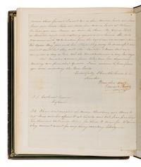 Preble, Edward (1761-1807). Autograph letter signed ("Edward Preble") to James Leander Cathcart, U.S. Frigate Constitution , Syracuse Harbor, 31 January 1804.