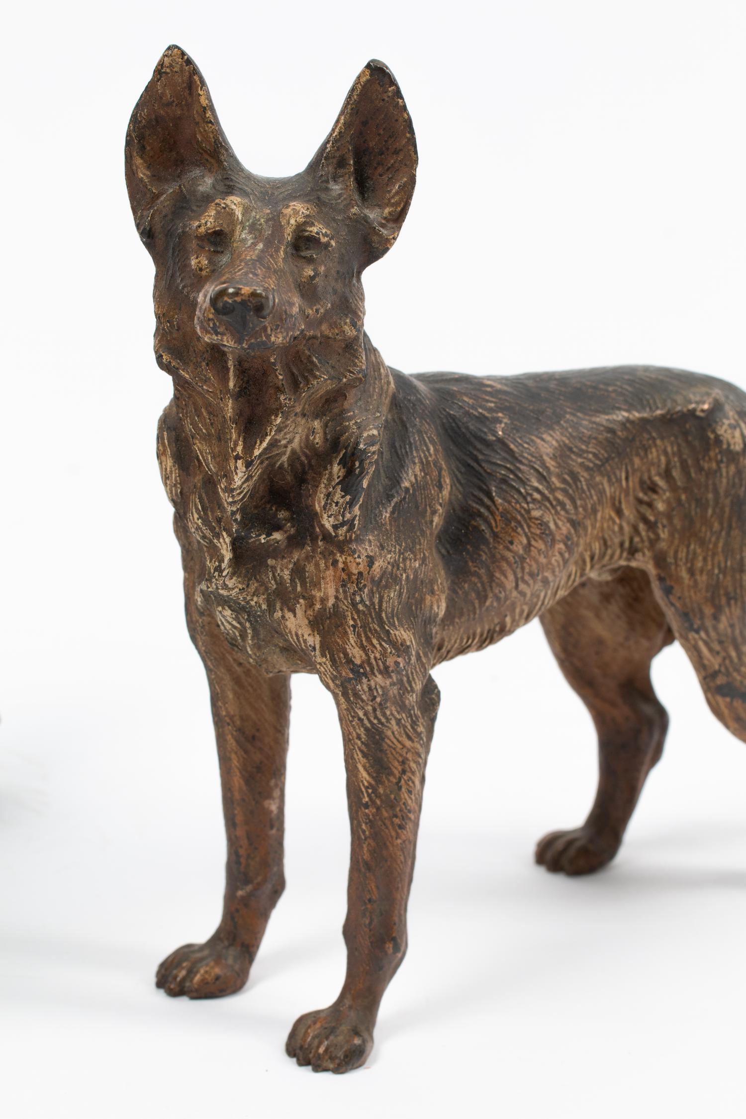 Three Austrian Cold Painted Bronze Dogs