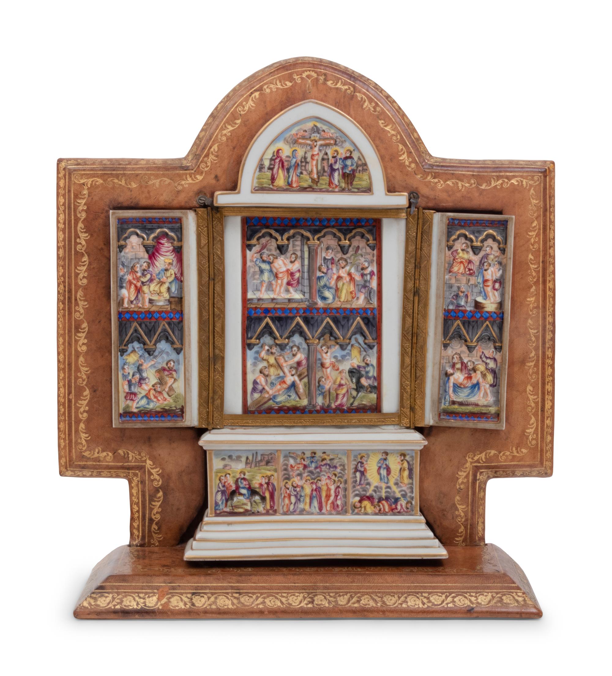 A Capodimonte Porcelain Altar Triptych