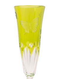 A Varga Cut-to-Clear Green Glass Stemware Service