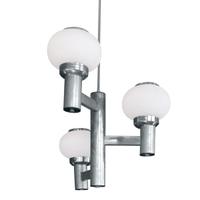 A Chrome and Glass Light Fixture 22" W x 22" D x 44" H — Argentina, Mid-20th Century