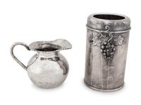 A Swiss Silver Bottle Cooler and a Small South American Ewer
