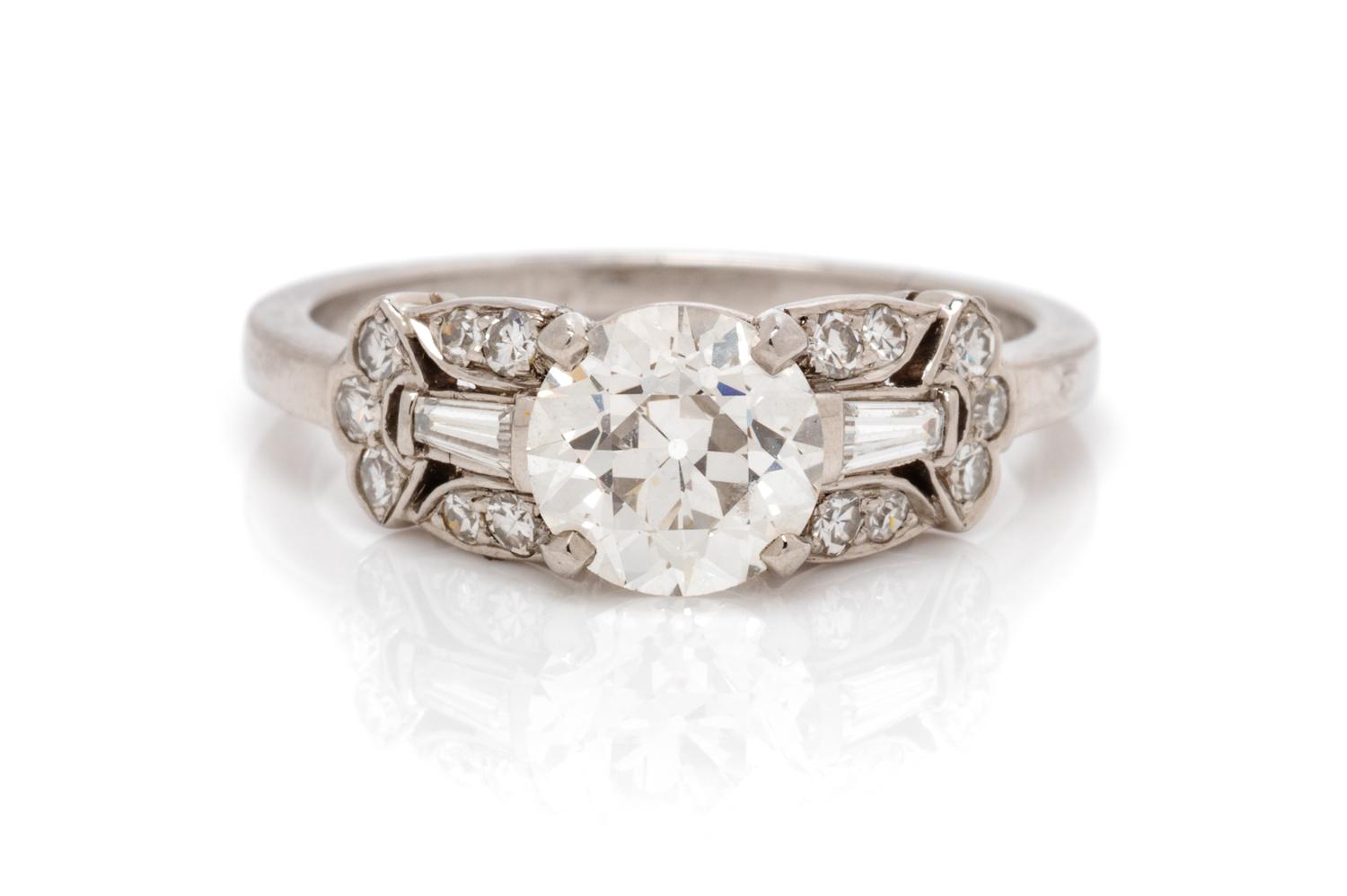 A Platinum and Diamond Ring, 2.80 dwts.