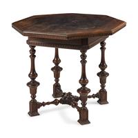 An Italian Walnut Octagonal Side Table