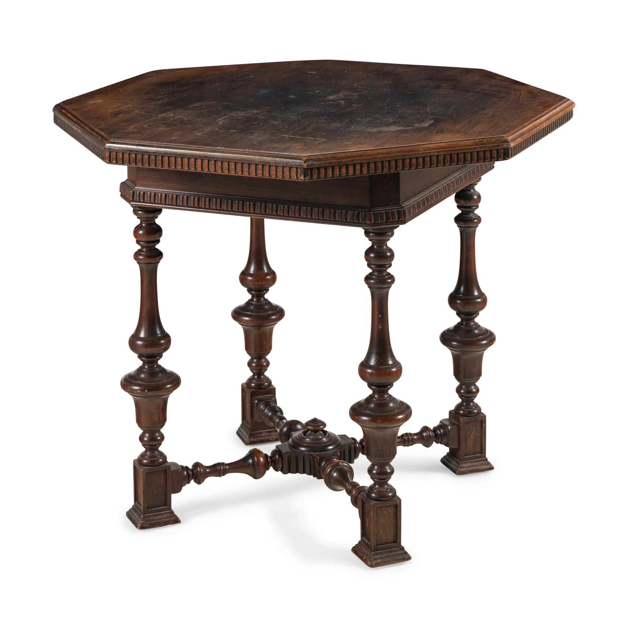 An Italian Walnut Octagonal Side Table