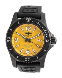BREITLING, REF. M17638 BLACK STEEL 'SUPEROCEAN' WRISTWATCH