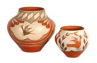 Two Polychrome Zia Ollas
