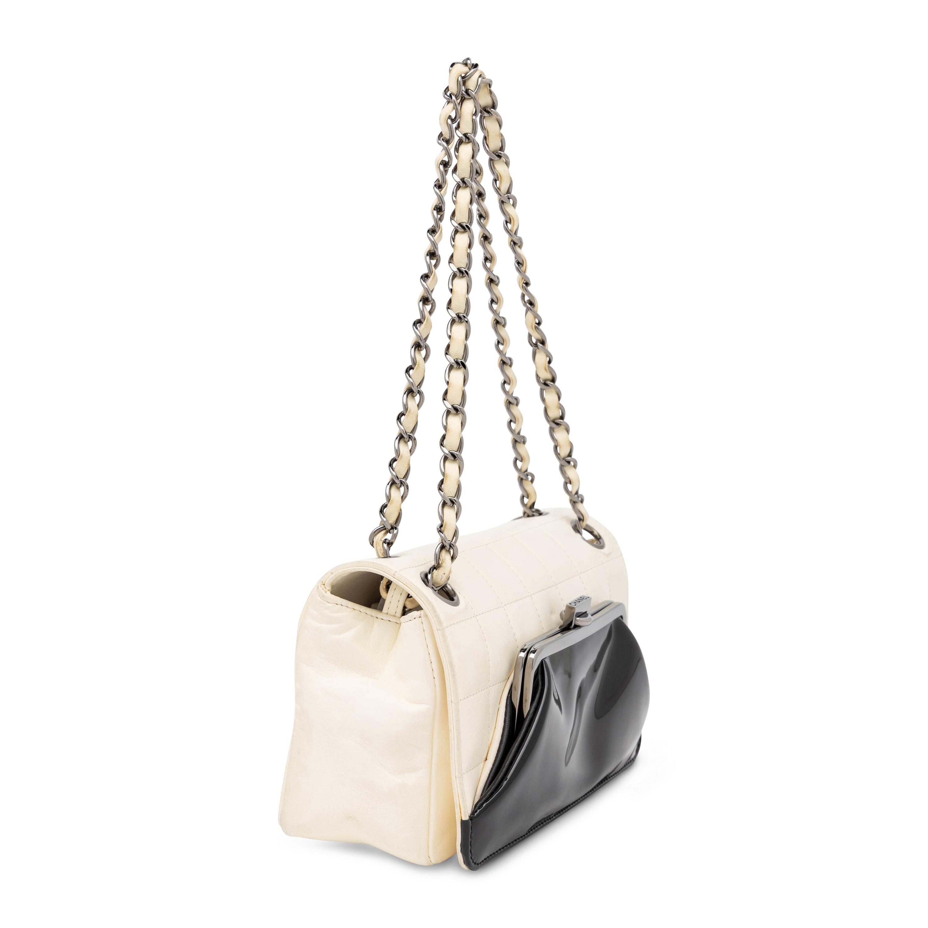 Chanel, Front-Pocket Bicolor Flap Bag