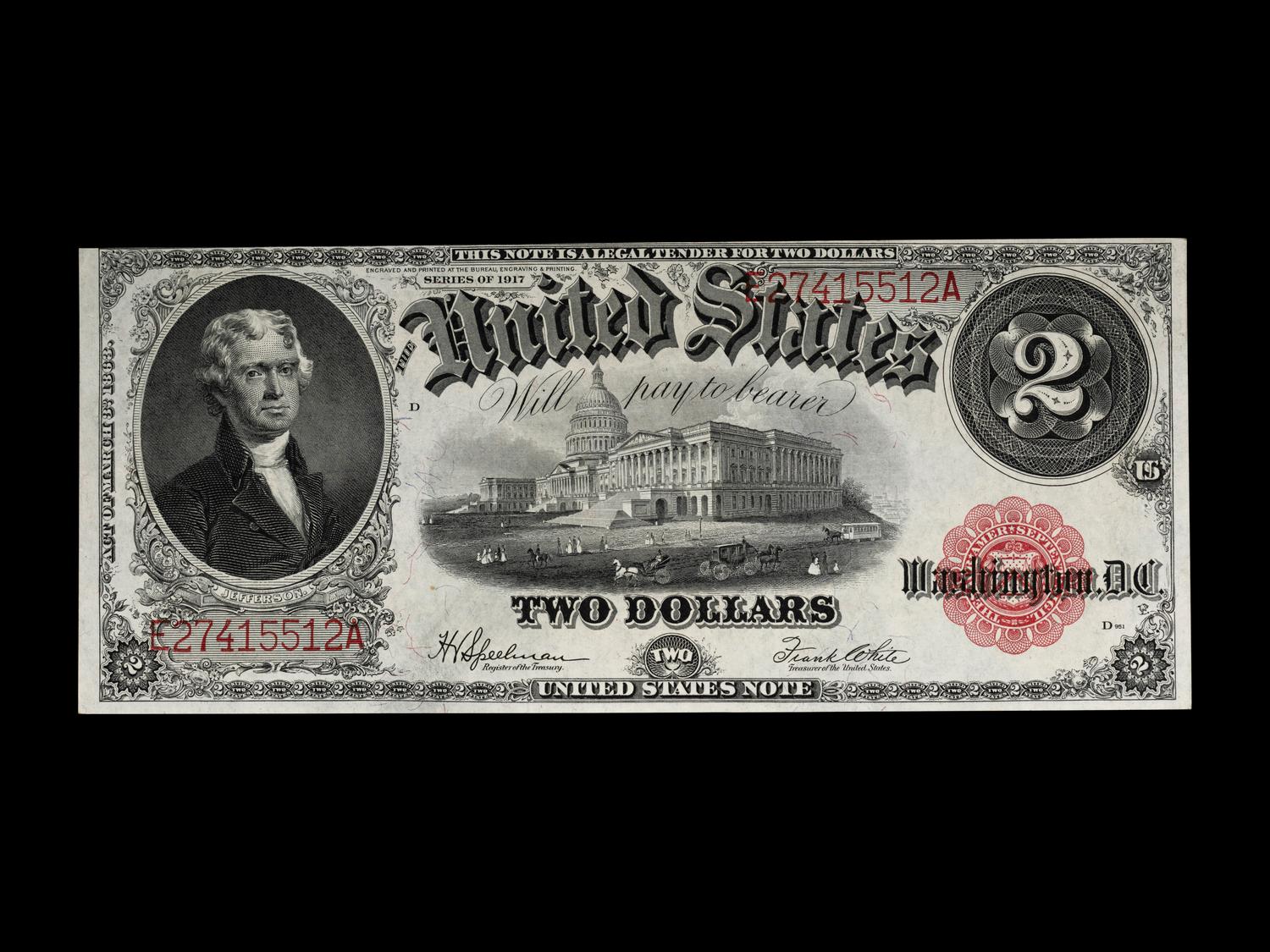 A Series 1917 $2 Legal Tender Note [Fr. 60] (PCGS-C Choice New 63PPQ)