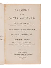 [CHAMBERLAIN, Joshua Lawrence (1828-1914), his copy]. ZUMPT, C. G. A Grammar of the Latin Language . Leonhard Schmitz, translator. Charles Anthon, editor. New York: Harper & Brothers, 1854.