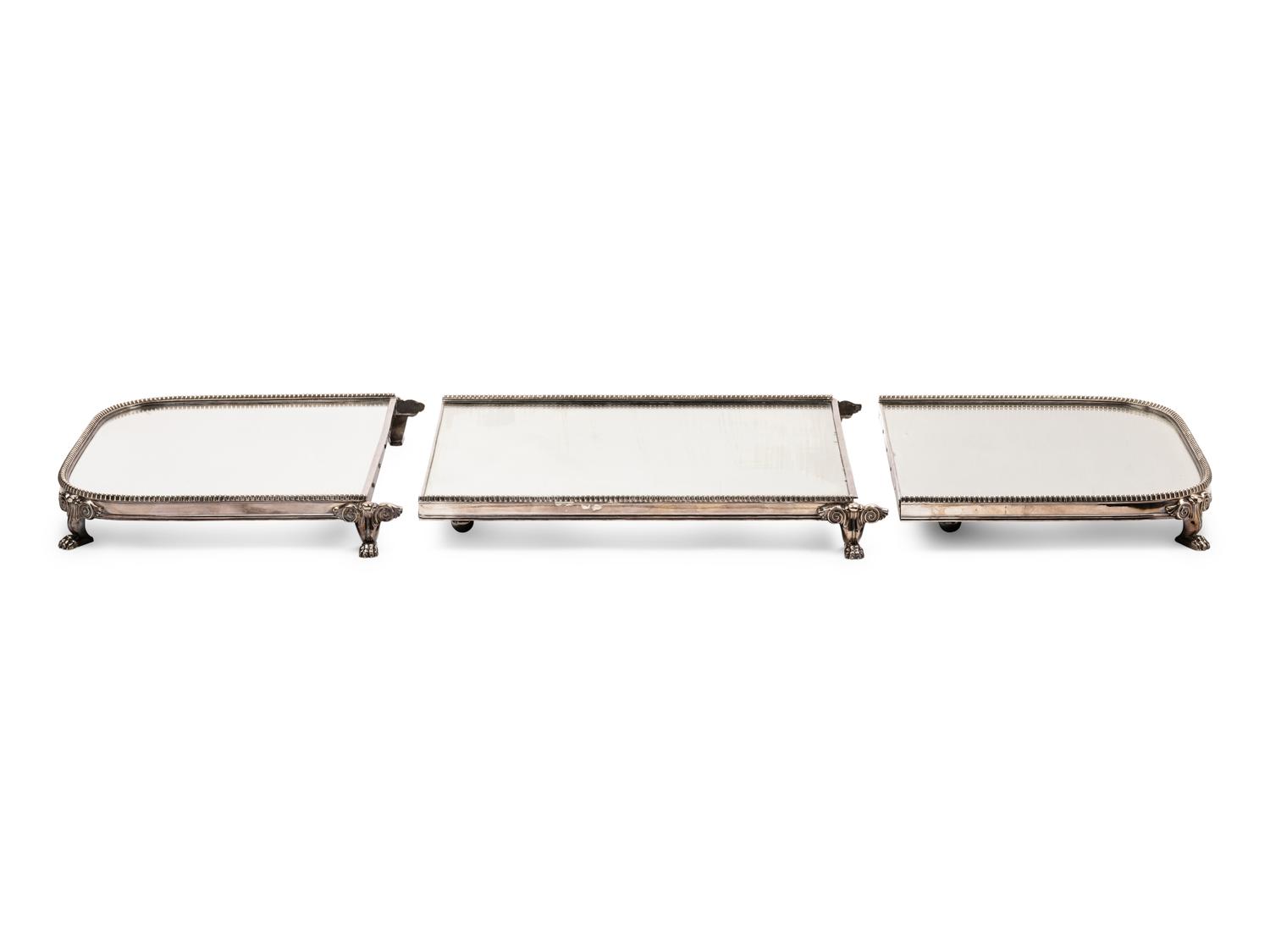 A Continental Silver-Plate Mirrored Table Plateau