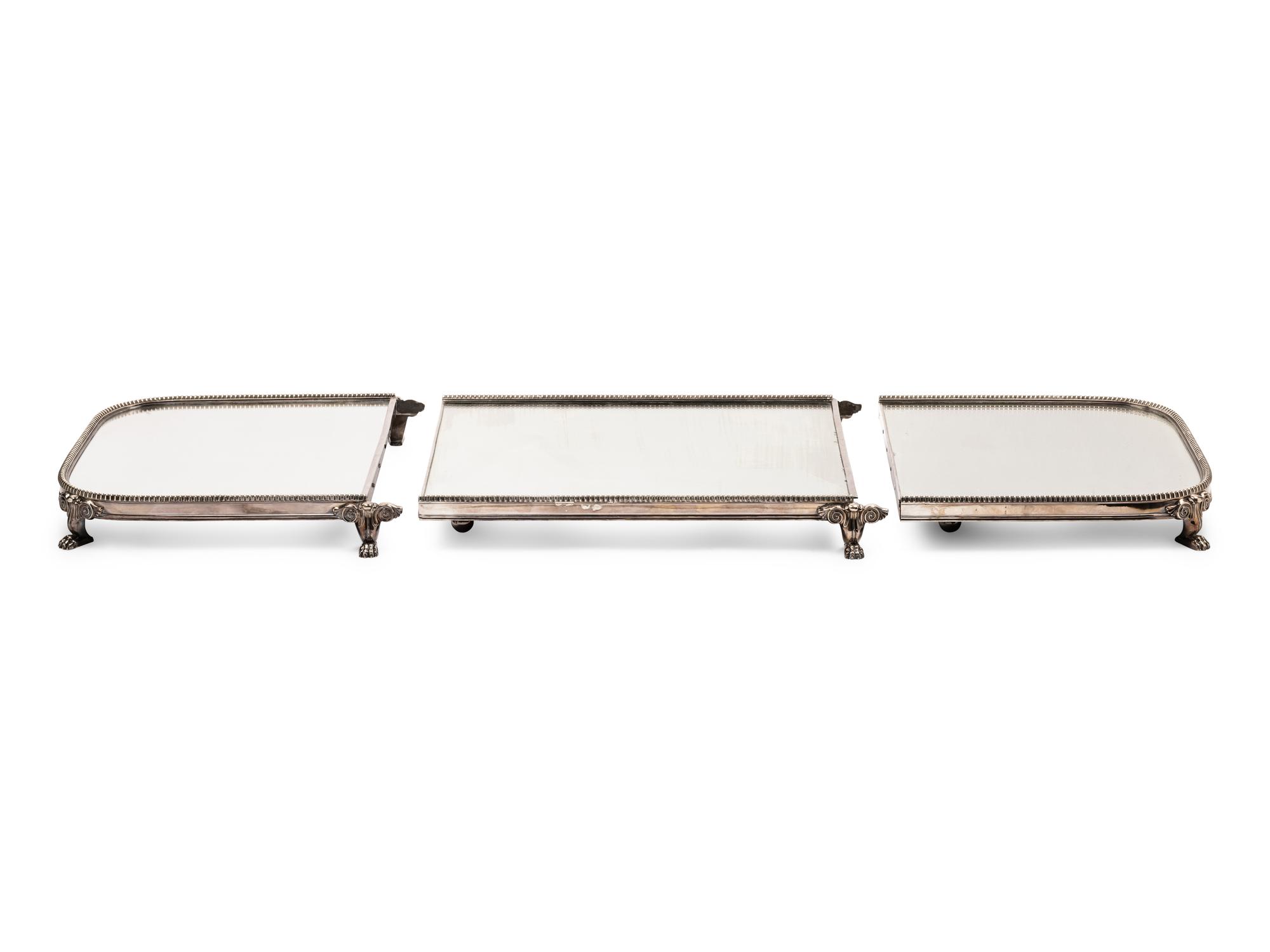 A Continental Silver-Plate Mirrored Table Plateau