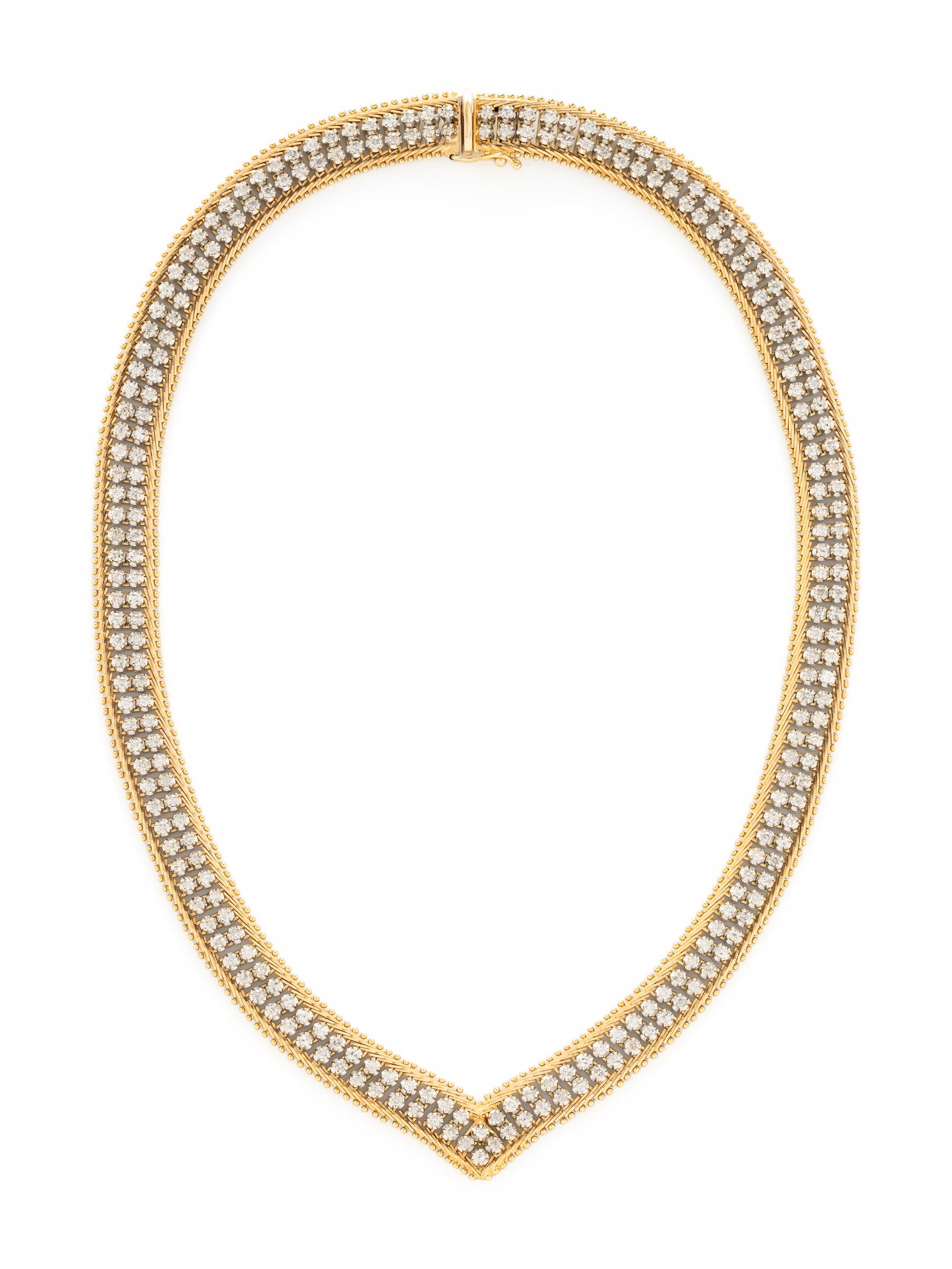 YELLOW GOLD AND DIAMOND NECKLACE