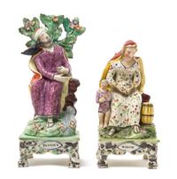 Two Staffordshire Figures Height of taller 11 3/4 inches. — MANNER OF OBADIAH SHERRATT, EARLY 19TH CENTURY