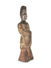 A Chinese Painted Grey Pottery Figure