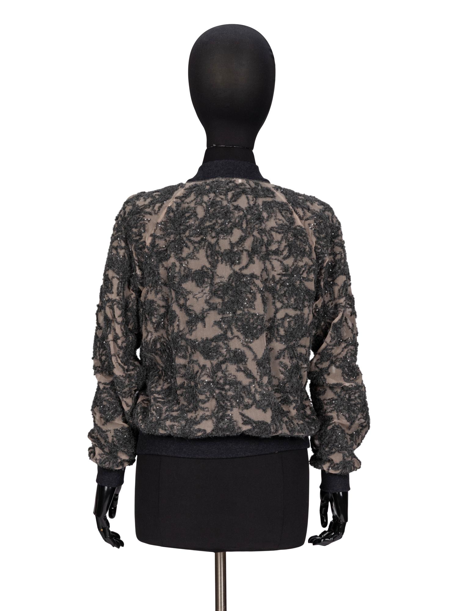 Brunello Cucinelli, Embellished Chiffon Bomber Jacket
