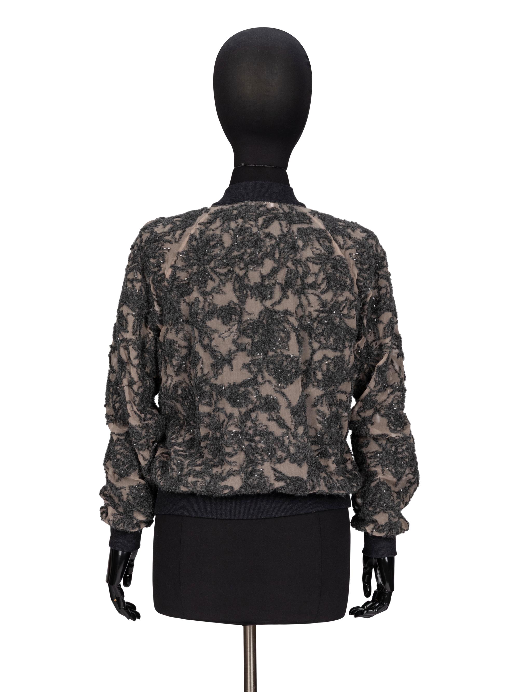 Brunello Cucinelli, Embellished Chiffon Bomber Jacket