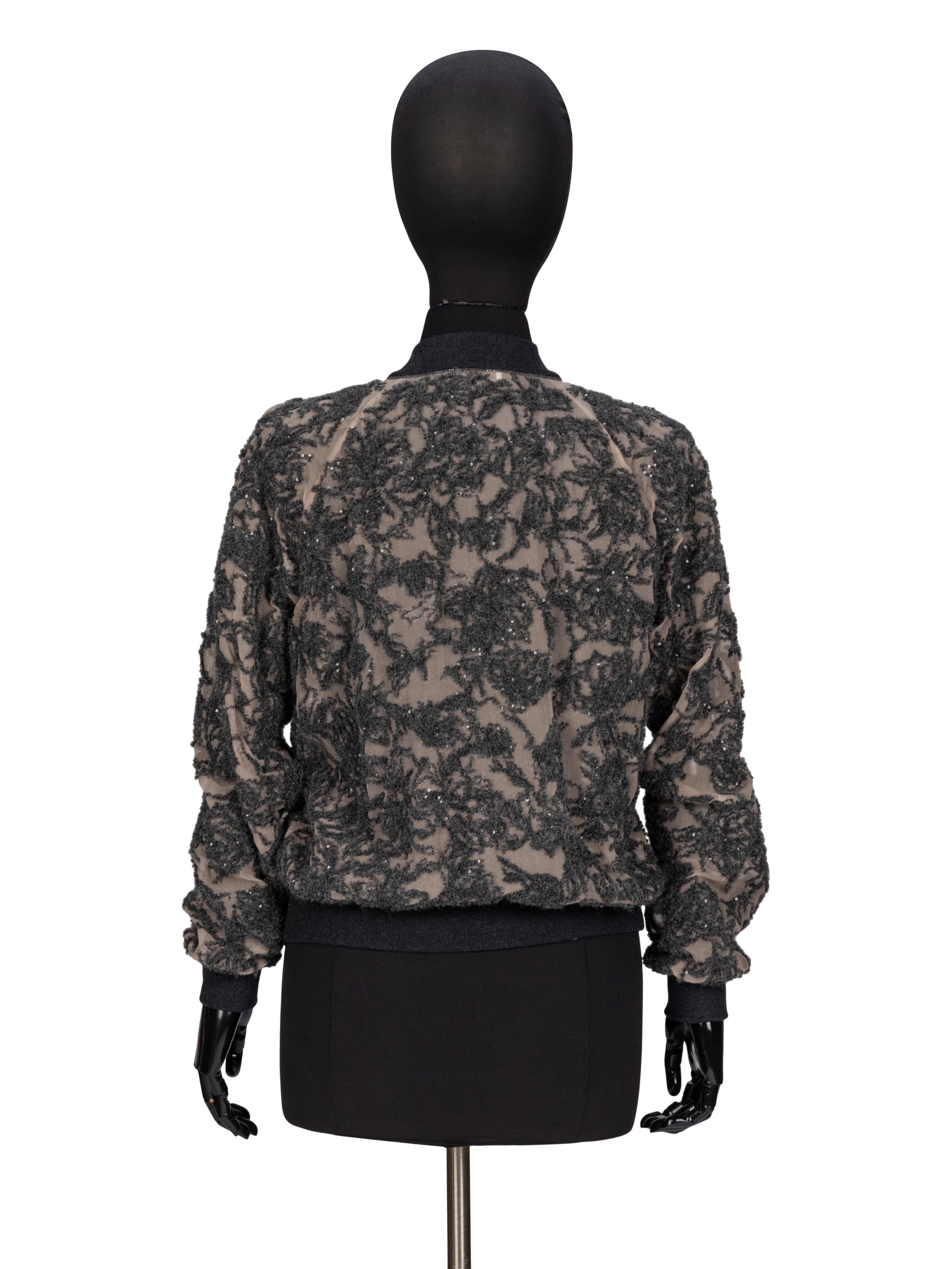 Brunello Cucinelli, Embellished Chiffon Bomber Jacket
