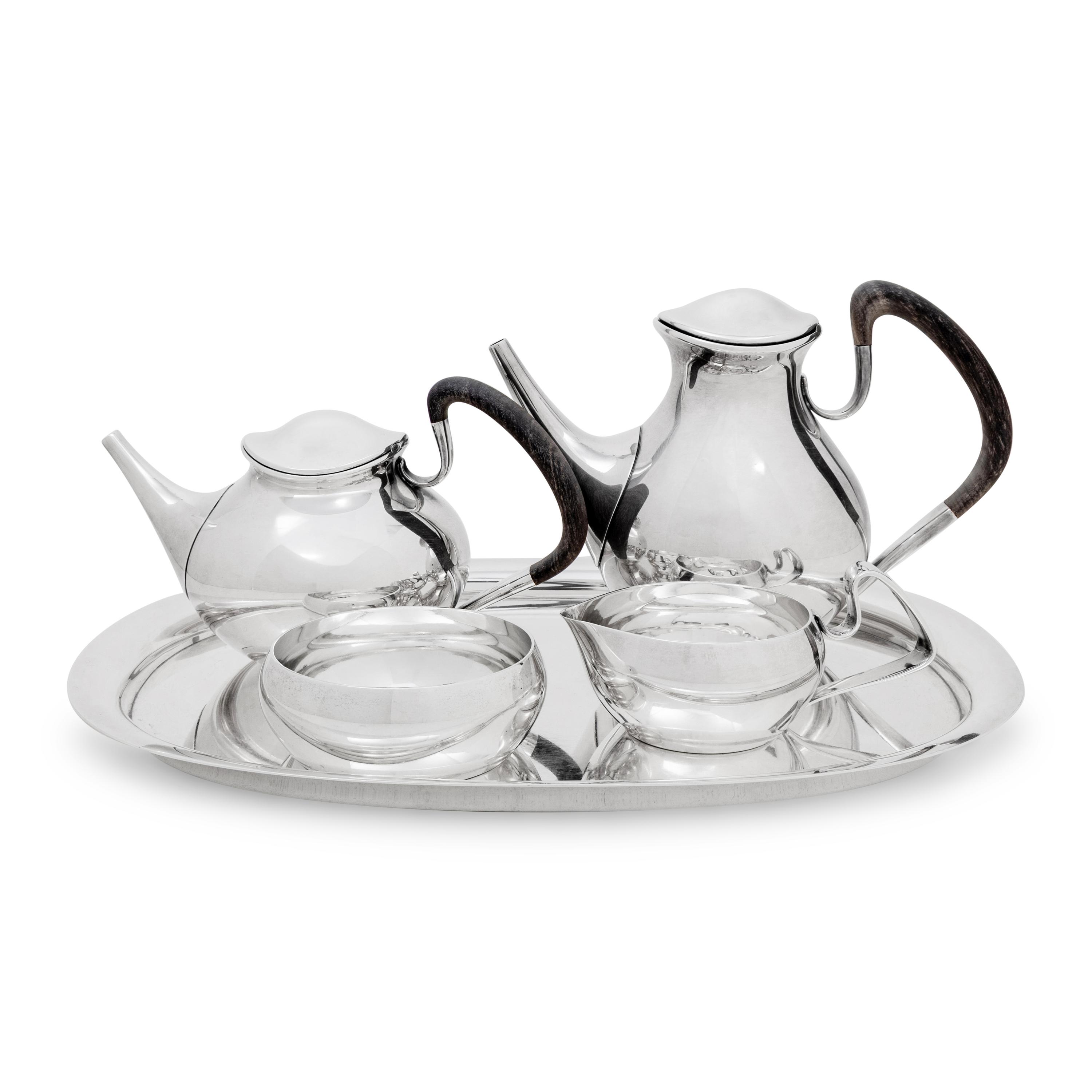 A Georg Jensen Five-Piece Silver Tea and Coffee Service