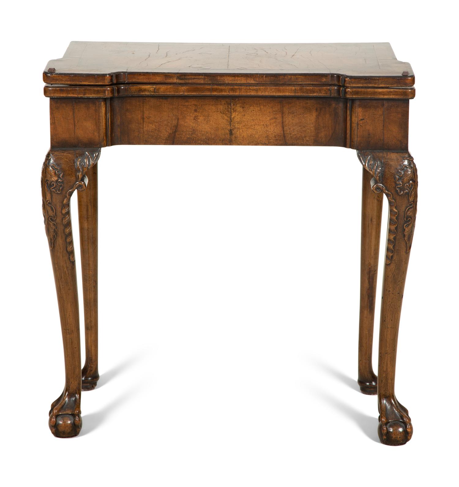 A George II Style Walnut Flip-Top Game Table