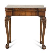 A George II Style Walnut Flip-Top Game Table