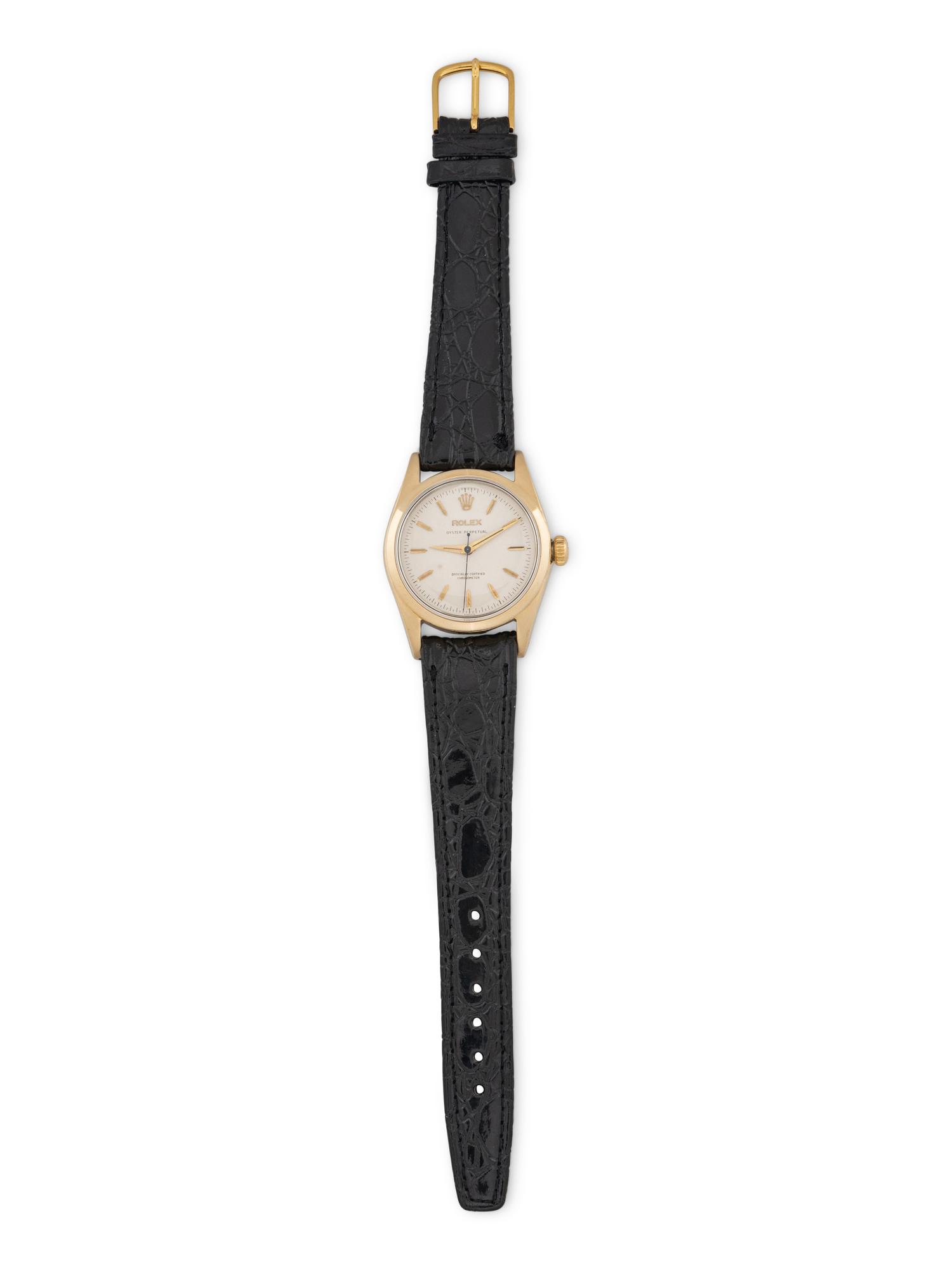 ROLEX, REF. 6634 14K YELLOW GOLD AND STAINLESS STEEL 'OYSTER PERPETUAL' WATCH