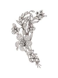 Diamond Corsage Spray Brooch