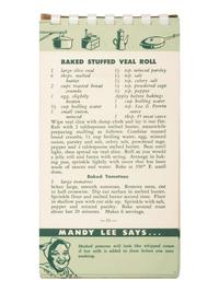 [AFRICAN AMERICANA - COOKBOOKS]. PREVOST, Ruth (1917-1954). Mandy Lee's Recipes for Good New Orleans Dishes . [Louisiana]: N.p., ca 1950-1954.