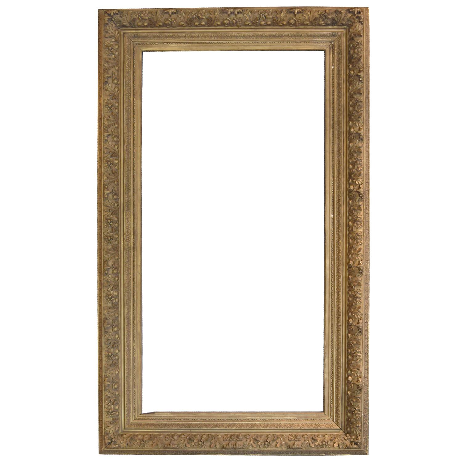 A Large Carved Giltwood Frame 49" W x 5.5" D x 87" H — United States, Circa 1890