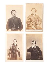 [LINCOLN, Abraham (1809-1865)]. A group of 4 CDVs of John Wilkes Booth, including the "Wanted" poster shot.