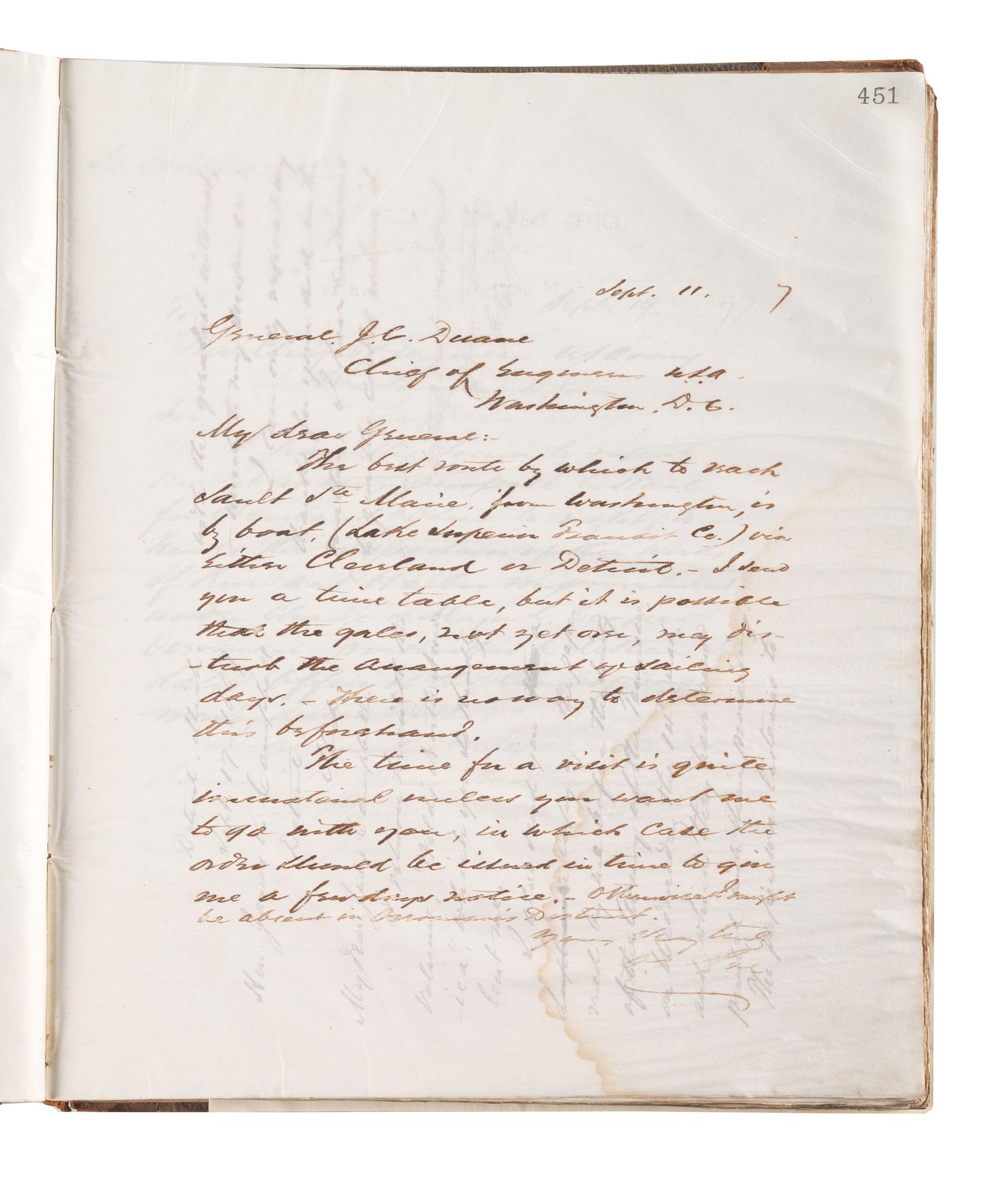[ENGINEERING] -- [CIVIL WAR]. Group of 3 letterpress copybooks containing ca 1885-1895 correspondence of US Army officer and engineer Orlando Metcalf Poe (1832-1895).