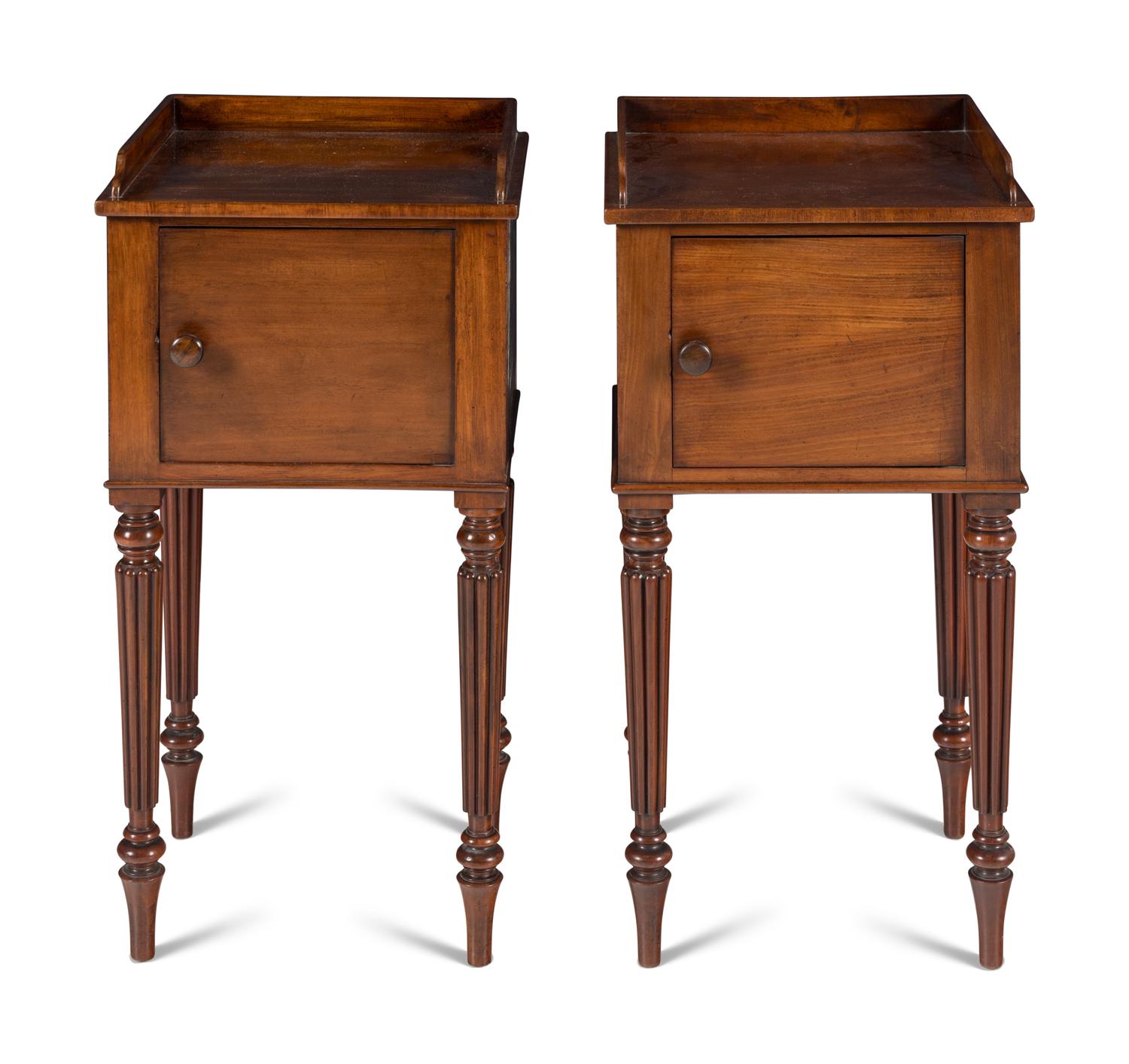 A Pair of George IV Mahogany Bedside Cabinets