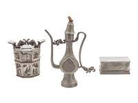 Three Chinese Pewter Articles