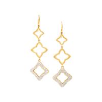 David Yurman, 'Quatrefoil', Yellow Gold and Diamond Pendant Necklace and Earrings