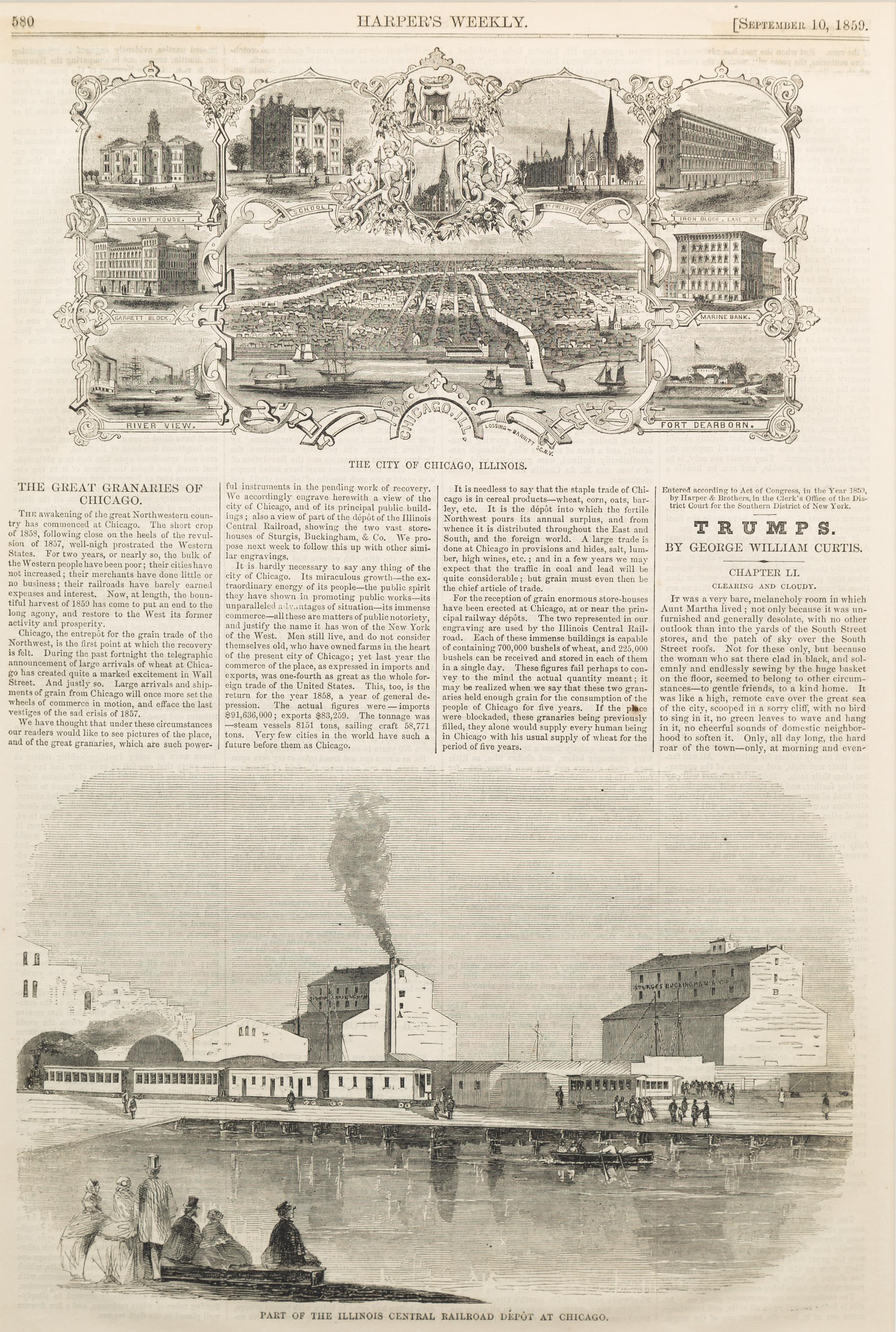 [HARPER'S WEEKLY]. A group of approximately 20 Harper's Weekly steel engravings.