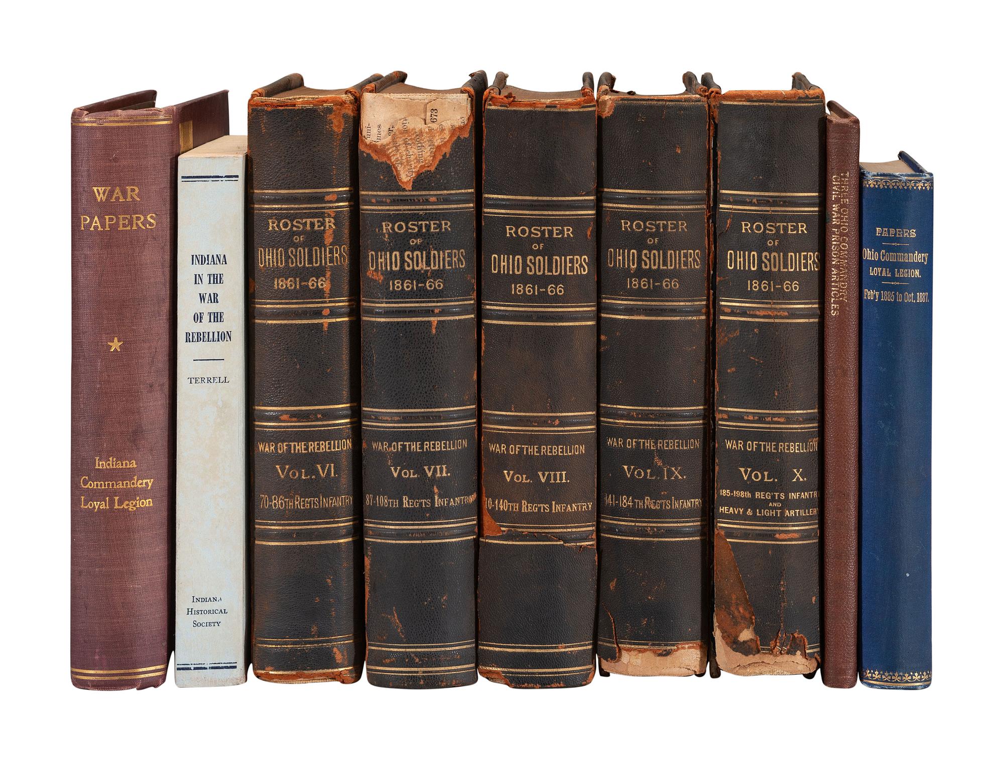 [CIVIL WAR]. Ohio, Indiana, Michigan, Illinois, Wisconsin, & Minnesota histories in 37 works.