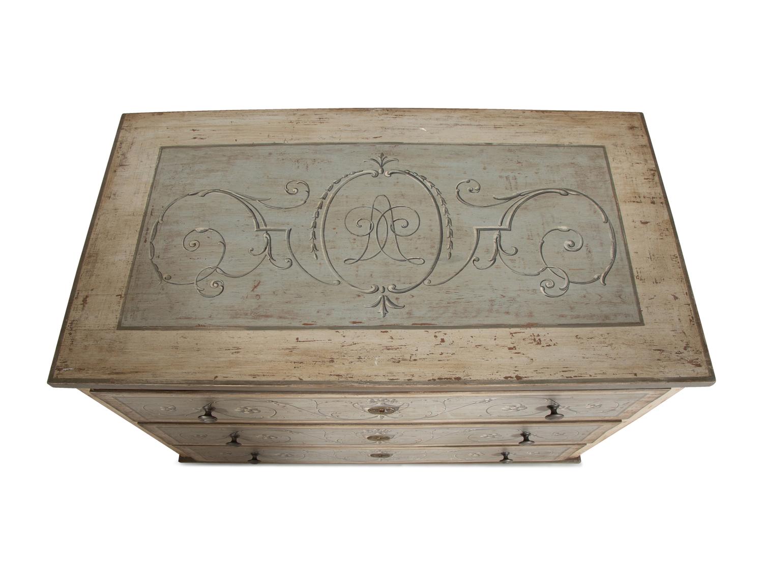 A North European Painted Chest of Drawers