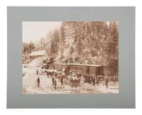 [COLORADO]. GOODMAN, Charles, photographer. A view of passengers of the Silverton Railroad at Red Mountain Town, Ouray County, Colorado, 1888.