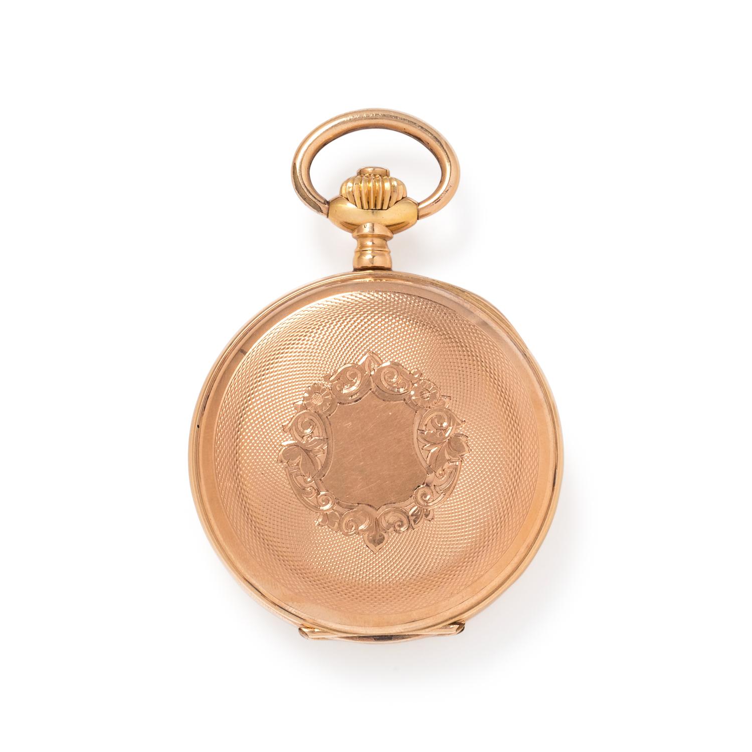 18K YELLOW GOLD HUNTER CASE POCKET WATCH