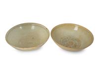 Two Chinese Qingbai Glazed Incised Porcelain Bowls — POSSIBLY SONG DYNASTY (960-1279)