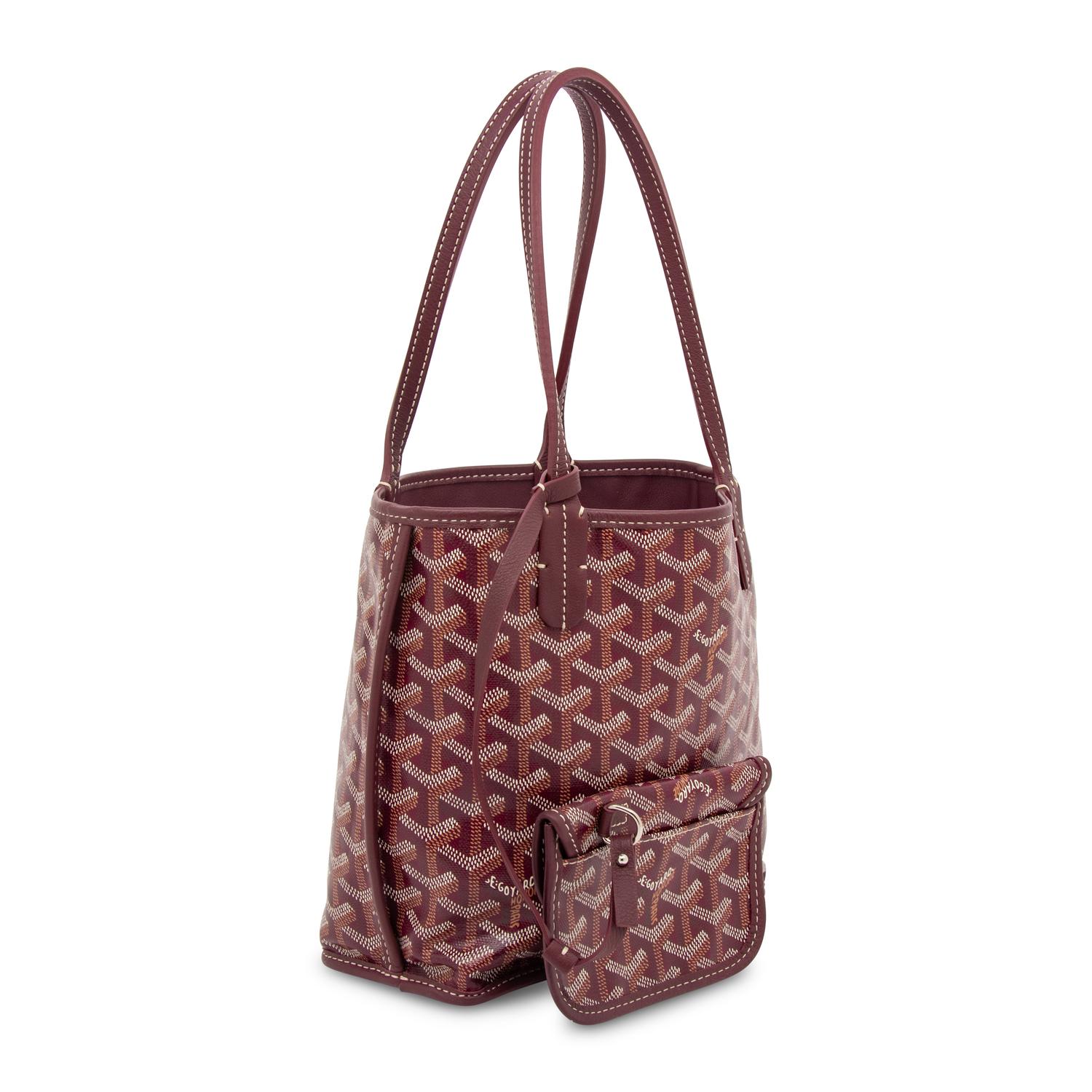 GOYARD, BURGUNDY GOYARDINE MINI TOTE