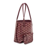 GOYARD, BURGUNDY GOYARDINE MINI TOTE