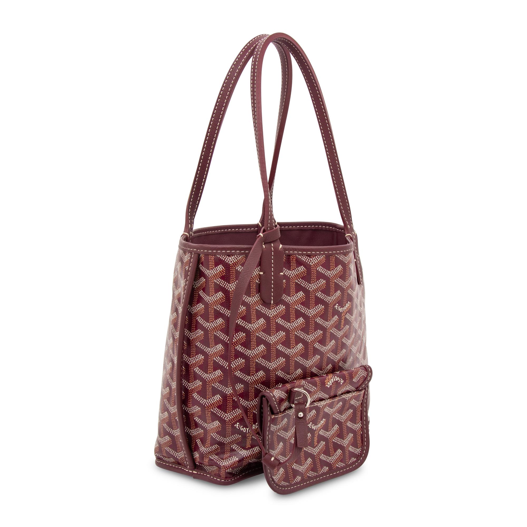 GOYARD, BURGUNDY GOYARDINE MINI TOTE