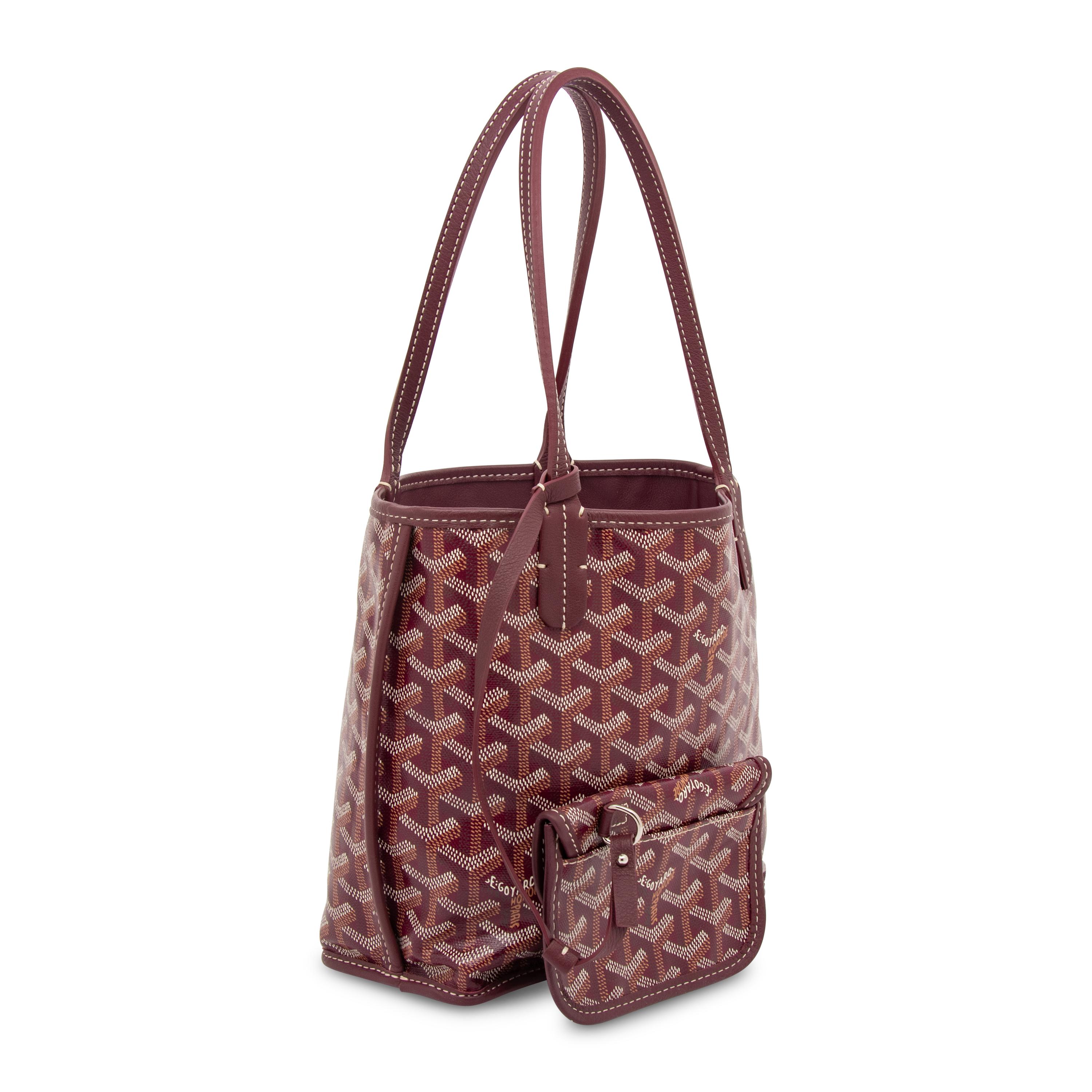 GOYARD, BURGUNDY GOYARDINE MINI TOTE