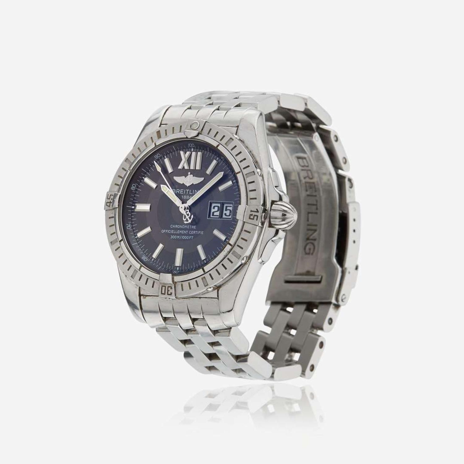 A stainless steel bracelet sports watch, Breitling Windrider Cockpit A49350