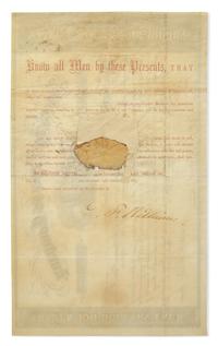 [Americana] Wells, Henry, and William G. Fargo. American Express Company Stock Certificate, signed