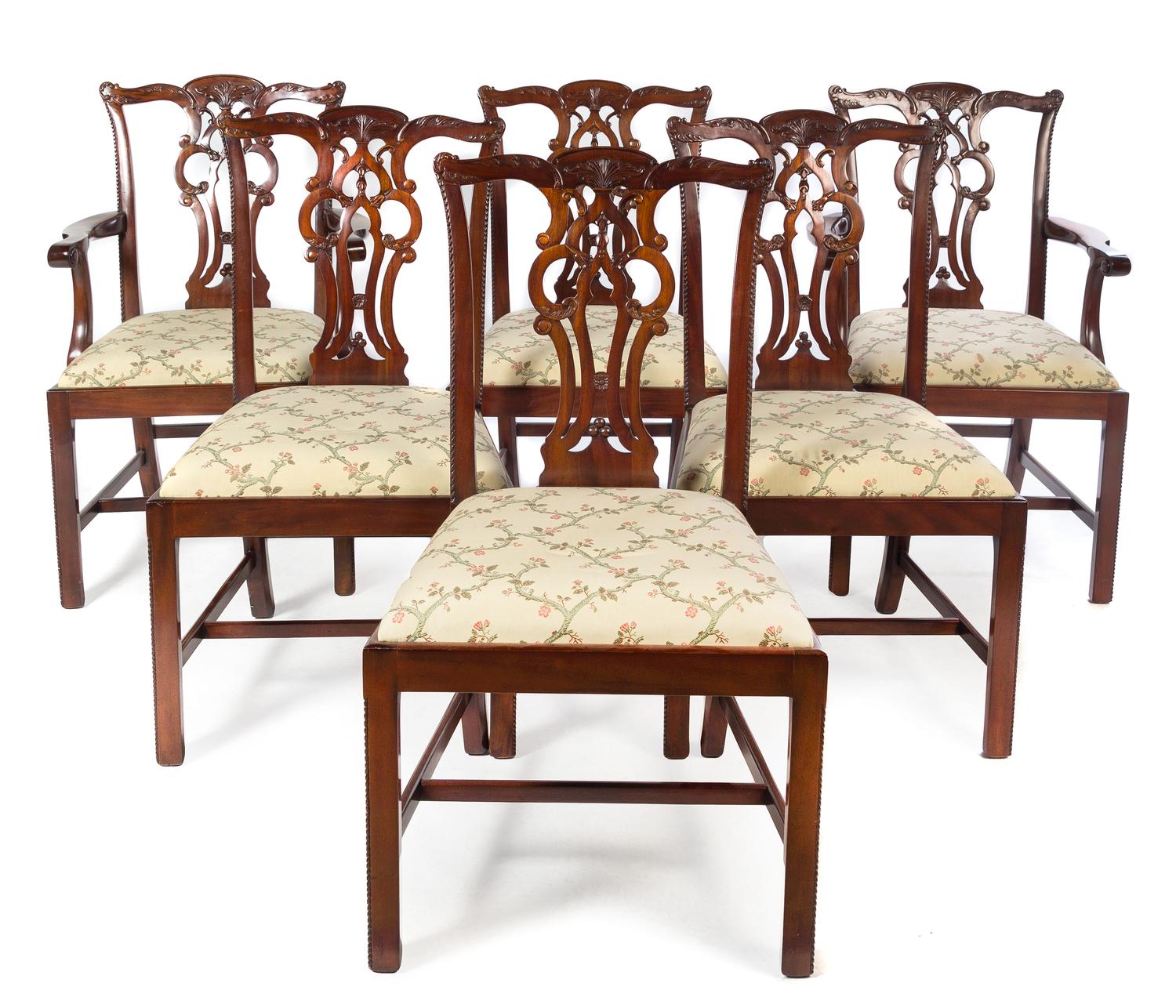 A Baker Dining Room Suite Height of table 29 x width 86 inches. — SECOND HALF 20TH CENTURY