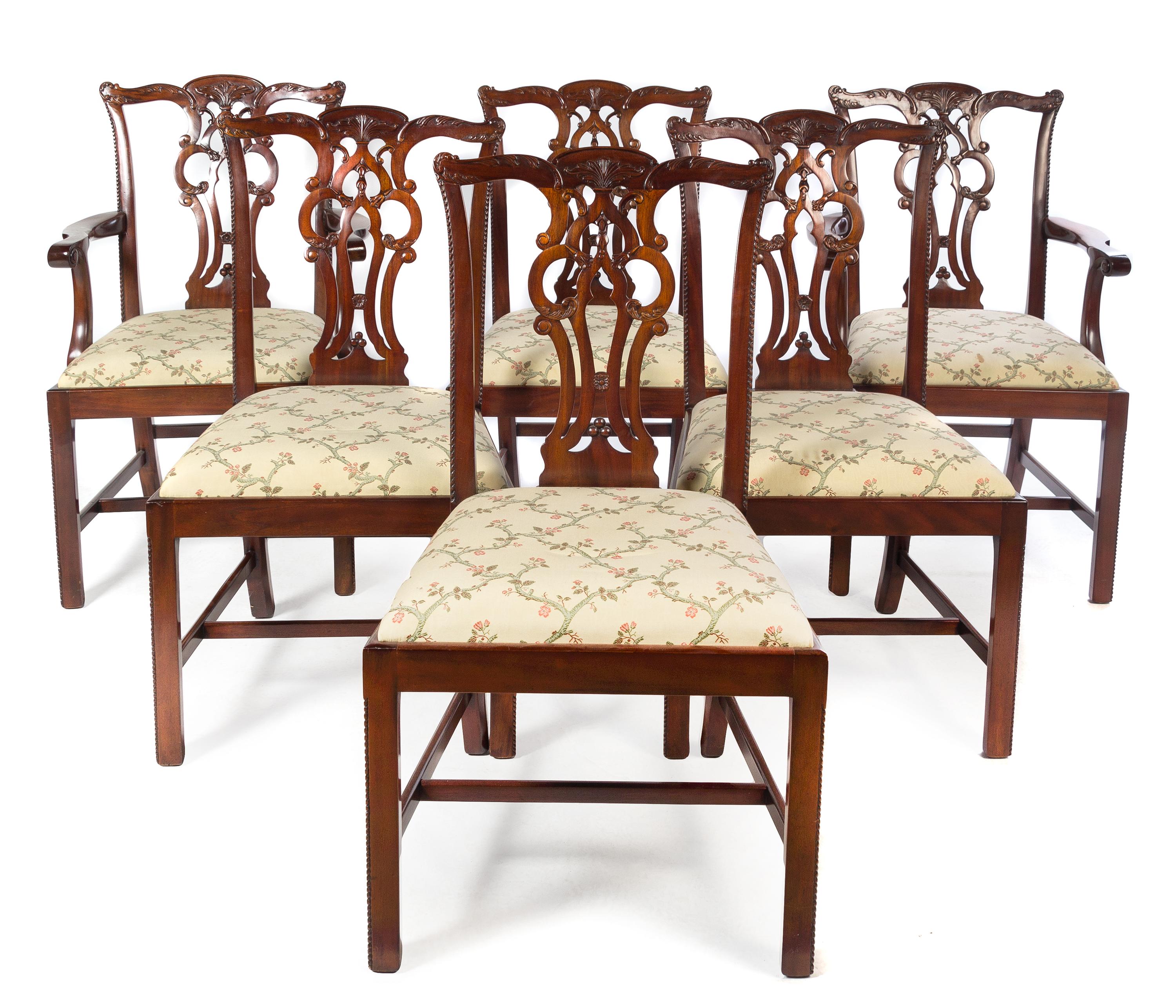 A Baker Dining Room Suite Height of table 29 x width 86 inches. — SECOND HALF 20TH CENTURY