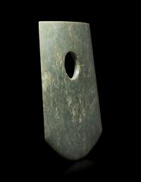 A Chinese Archaistic Style Celadon Jade Axe