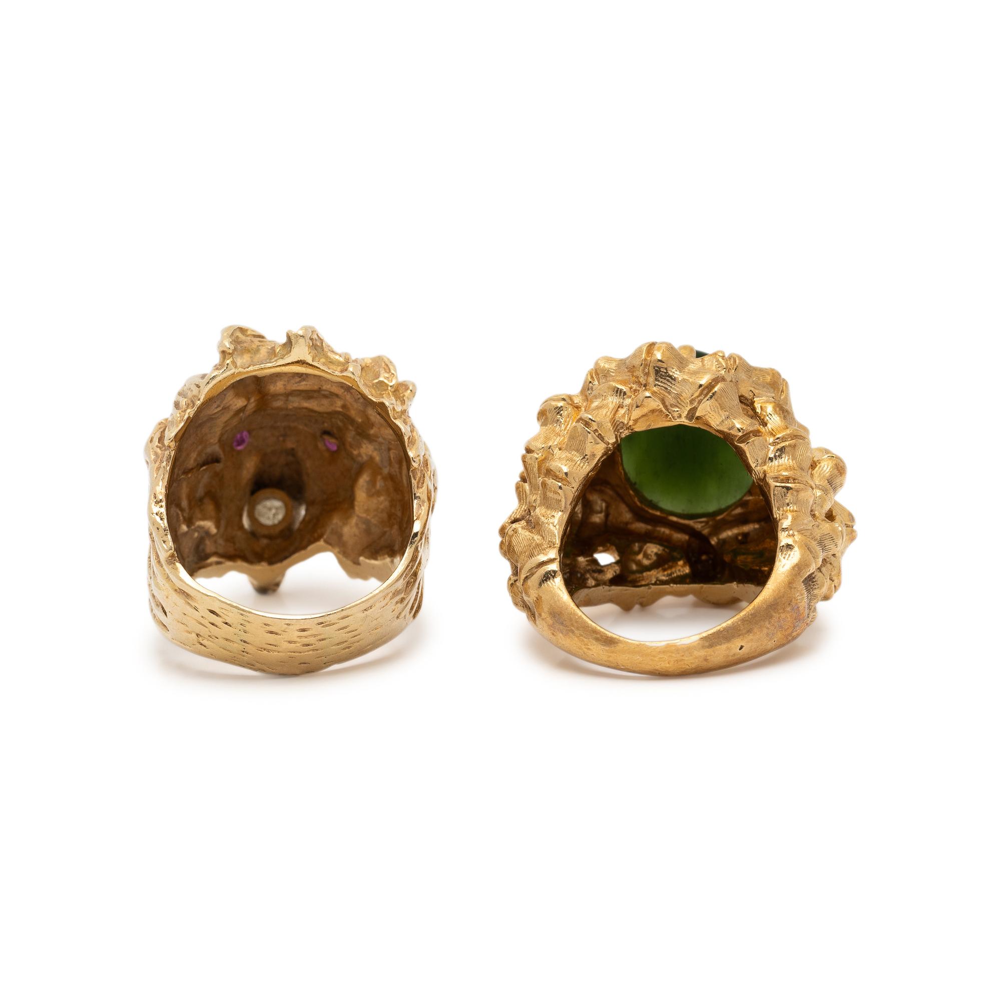 COLLECTION OF YELLOW GOLD AND GEMSTONE RINGS